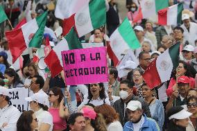 March For Mexican Democracy Against Judicial Reform