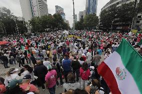 March For Mexican Democracy Against Judicial Reform