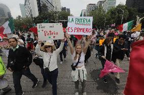 March For Mexican Democracy Against Judicial Reform