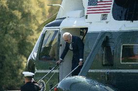 President Joe Biden and first lady Dr. Jill Biden return to Washington