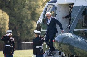 President Joe Biden and first lady Dr. Jill Biden return to Washington