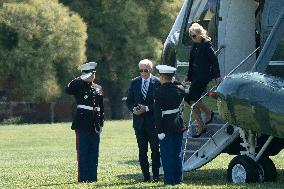 President Joe Biden and first lady Dr. Jill Biden return to Washington