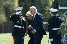 President Joe Biden and first lady Dr. Jill Biden return to Washington