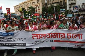 Protest March Towards Police Head Quater In India, Kolkata, West Bengal - 09 Sep 2024