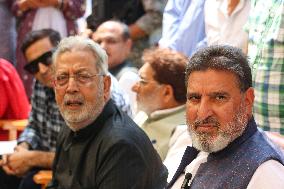 Apni Party President Syed Altaf Bukhari Addresses News Conference In Srinagar