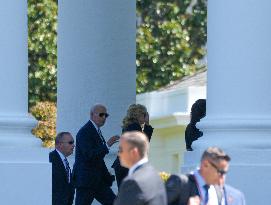 President Biden Returns To The White House After A Weekend In Delaware.