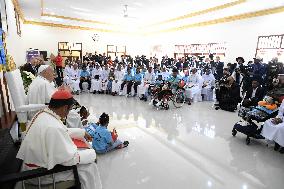 Pope Francis Meets Children With Disabilities in Dili - Timor Leste