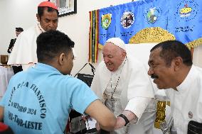 Pope Francis Meets Children With Disabilities in Dili - Timor Leste