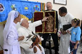 Pope Francis Meets Children With Disabilities in Dili - Timor Leste