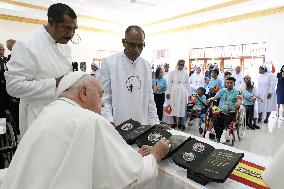 Pope Francis Meets Children With Disabilities in Dili - Timor Leste