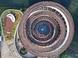 The Double Spiral Viewing Platform of City Island on The West Bank of Meixi Lake in Changsha