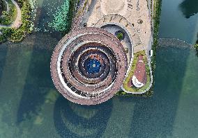 The Double Spiral Viewing Platform of City Island on The West Bank of Meixi Lake in Changsha