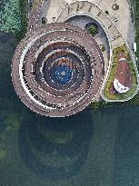 The Double Spiral Viewing Platform of City Island on The West Bank of Meixi Lake in Changsha