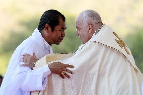 Pope Francis Leads A Mass in Timor Leste