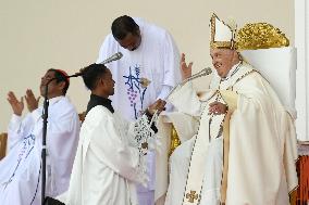 Pope Francis Leads A Mass in Timor Leste