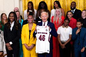 Joe Biden welcomes the Gamecocks Basketball Team - Washington