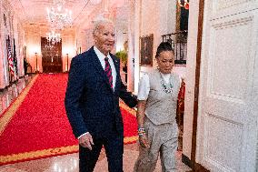 US President Joe Biden welcomes the University of South Carolina Gamecocks Womens Basketball team to the White House