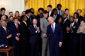 Joe Biden welcomes the Huskies Basketball Team - Washington