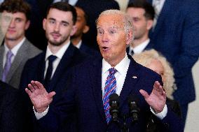 Joe Biden welcomes the Huskies Basketball Team - Washington