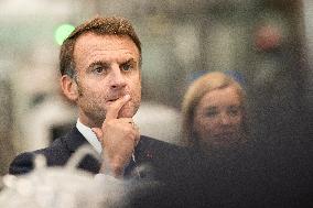 Emmanuel Macron at Inauguration of the new Sanofi plant - Neuville-sur-Saone