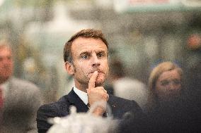 Emmanuel Macron at Inauguration of the new Sanofi plant - Neuville-sur-Saone