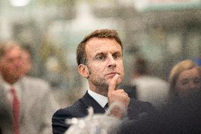 Emmanuel Macron at Inauguration of the new Sanofi plant - Neuville-sur-Saone