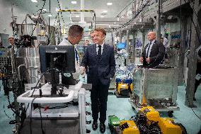 Emmanuel Macron at Inauguration of the new Sanofi plant - Neuville-sur-Saone