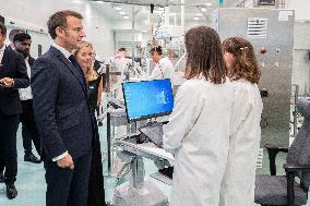 Emmanuel Macron at Inauguration of the new Sanofi plant - Neuville-sur-Saone