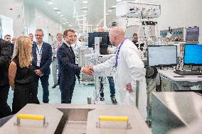 Emmanuel Macron at Inauguration of the new Sanofi plant - Neuville-sur-Saone