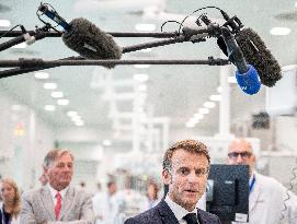 Emmanuel Macron at Inauguration of the new Sanofi plant - Neuville-sur-Saone