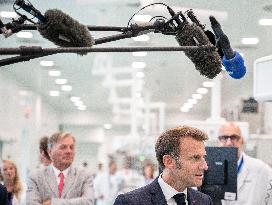 Emmanuel Macron at Inauguration of the new Sanofi plant - Neuville-sur-Saone