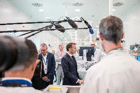 Emmanuel Macron at Inauguration of the new Sanofi plant - Neuville-sur-Saone