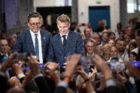 Emmanuel Macron at Inauguration of the new Sanofi plant - Neuville-sur-Saone