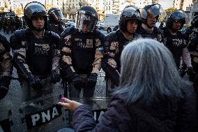 Demonstration Of Retirees For President Javier Milei's Veto Of The Increase In Pensions