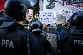 Demonstration Of Retirees For President Javier Milei's Veto Of The Increase In Pensions