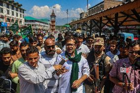 Peoples Democratic Party's (PDP) Candidate Zuhaib Yousf Road Show For The Upcoming Assembly Elections In Kashmir