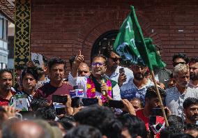 Peoples Democratic Party's (PDP) Candidate Zuhaib Yousf Road Show For The Upcoming Assembly Elections In Kashmir