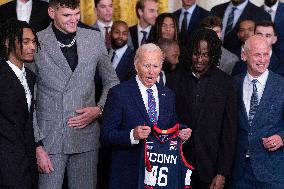 Biden Welcomes The University Of Connecticut Huskies Men - Washington