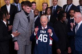 Biden Welcomes The University Of Connecticut Huskies Men - Washington