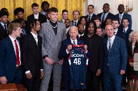 Biden Welcomes The University Of Connecticut Huskies Men - Washington