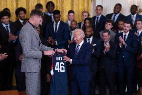 Biden Welcomes The University Of Connecticut Huskies Men - Washington