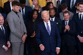 Biden Welcomes The University Of Connecticut Huskies Men - Washington