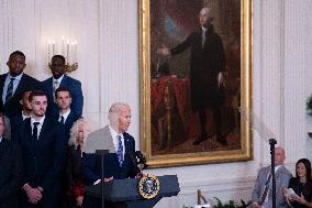 Biden Welcomes The University Of Connecticut Huskies Men - Washington