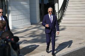 President Biden Fields Questions From The Media Before Boarding Marine One On September 10, 2024