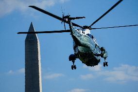 President Biden Fields Questions From The Media Before Boarding Marine One On September 10, 2024