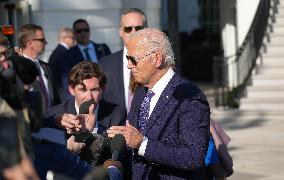 President Biden Fields Questions From The Media Before Boarding Marine One On September 10, 2024