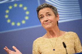 Margrethe Vestager Press Conference - Brussels