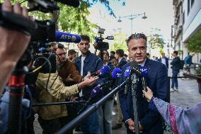 Press conference during French right-wing party Horizons parliamentary days - Reims FA