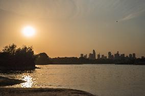 Sunset Over The Vistula River