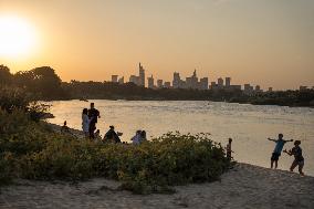 Sunset Over The Vistula River